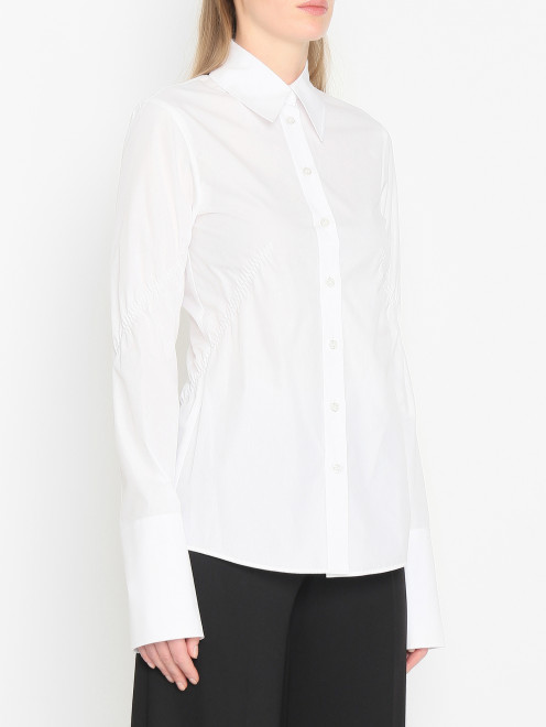 Рубашка из хлопка со сборкой Sportmax - МодельВерхНиз