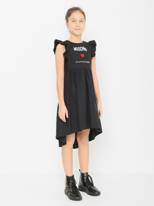 Хлопковое платье с вышивкой Moschino - МодельВерхНиз
