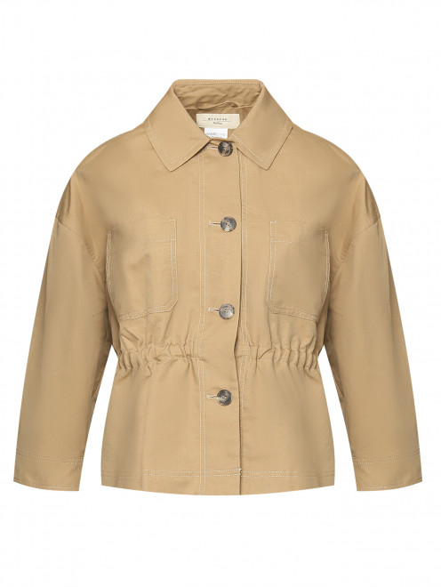 Куртка из хлопка и льна с накладными карманами Weekend Max Mara - Общий вид