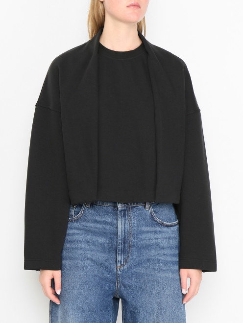 Толстовка из хлопка с круглым вырезом Sportmax - МодельВерхНиз
