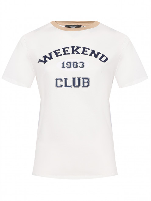 Футболка из хлопка с логотипом Weekend Max Mara - Общий вид