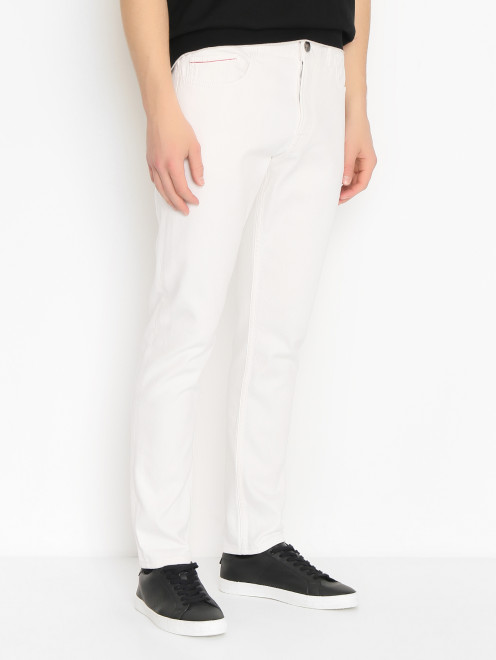 Белые джинсы зауженного кроя Isaia - МодельВерхНиз