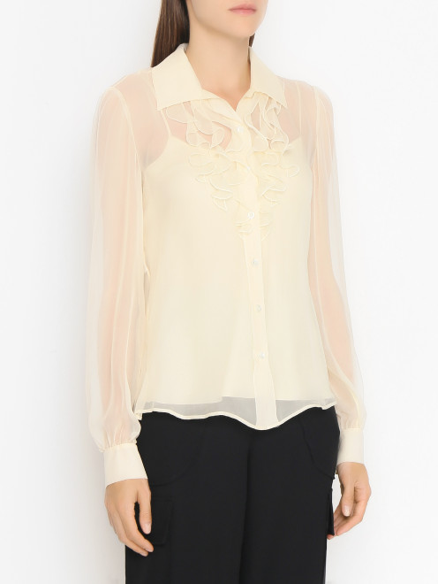 Блуза из шелка с оборками Moschino - МодельВерхНиз