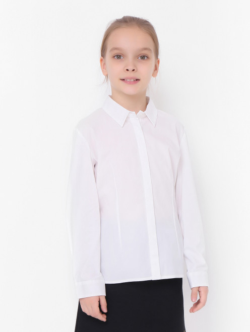 Хлопковая однотонная блуза Ella B - МодельВерхНиз