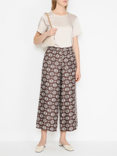 Брюки-кюлоты из шелка Weekend Max Mara - МодельОбщийВид