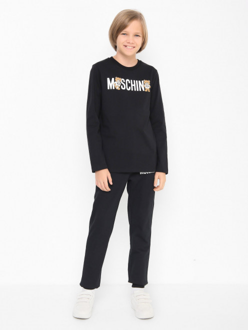 Лонгслив из хлопка с принтом Moschino - МодельОбщийВид