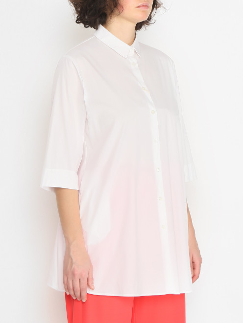 Рубашка из смешанного хлопка с короткими рукавами Marina Rinaldi - МодельВерхНиз