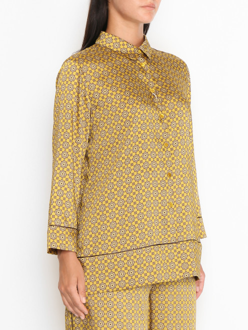 Блуза с узором на пуговицах Marina Rinaldi - МодельВерхНиз