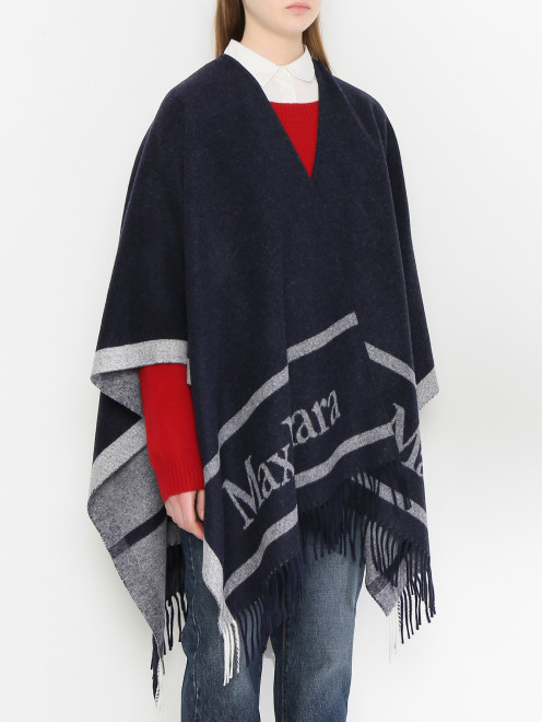 Пончо из шерсти с бахромой Max Mara - МодельВерхНиз