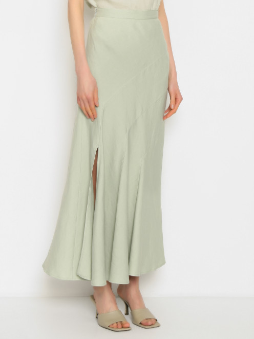 Однотонная юбка из льна Lorena Antoniazzi - МодельВерхНиз