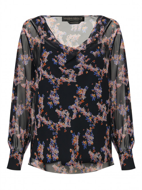 Шелковая блуза с узором Marina Rinaldi - Общий вид