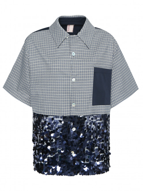 Комбинированная блуза из смешанного хлопка Antonio Marras - Общий вид