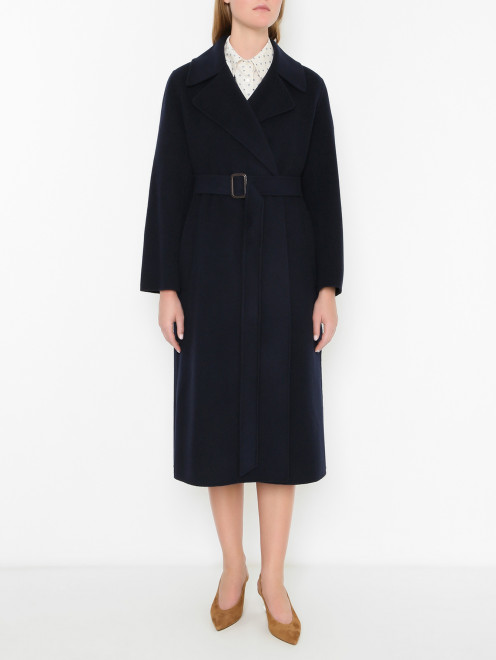 Пальто из шерсти с поясом Weekend Max Mara - МодельВерхНиз