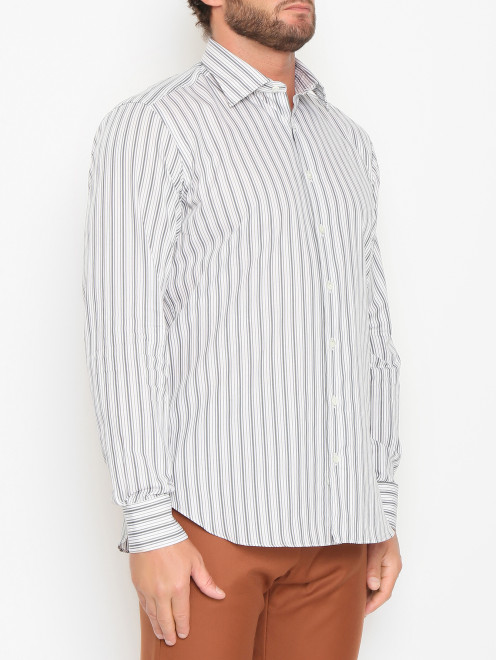 Рубашка из хлопка с узором полоска Tombolini - МодельВерхНиз