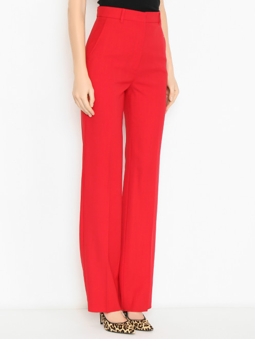 Брюки однотонные из шерсти со стрелками Max Mara - МодельВерхНиз