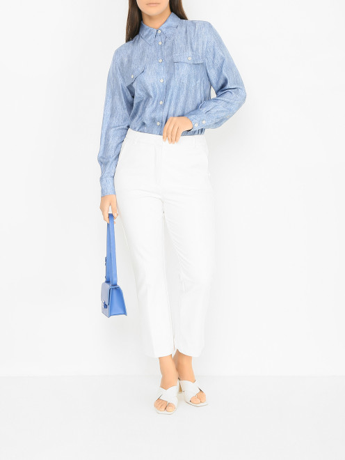 Блуза из шелка с нагрудными карманами Marina Rinaldi - МодельОбщийВид