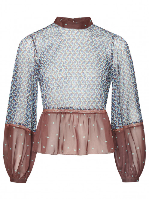 Блуза свободного кроя с узором Max&Co - Общий вид