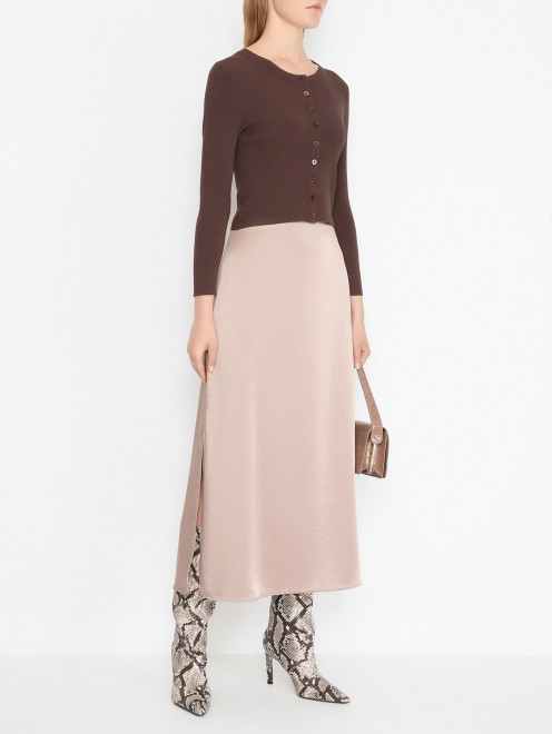 Атласная юбка-миди с разрезом Weekend Max Mara - МодельОбщийВид