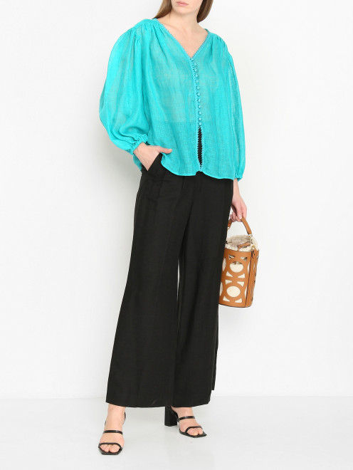 Блуза в бохо-стиле из льна Luisa Spagnoli - МодельОбщийВид
