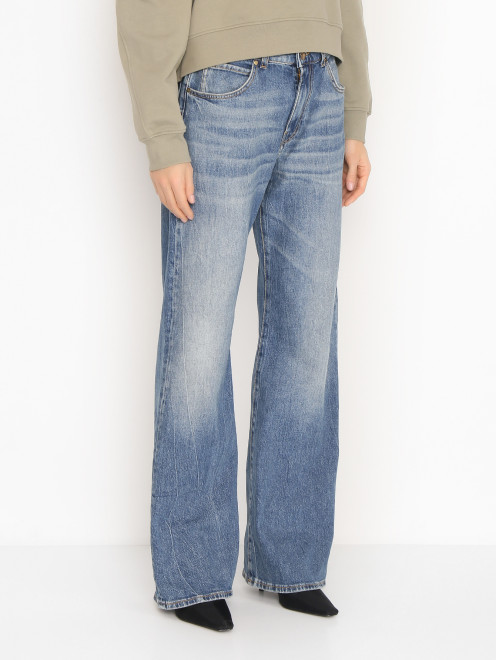 Широкие джинсы с потертостями PINKO - МодельВерхНиз