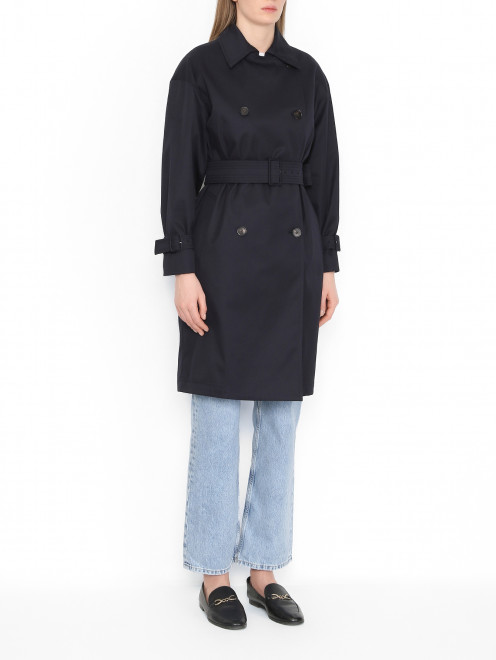 Плащ из хлопка с поясом Max Mara - МодельВерхНиз