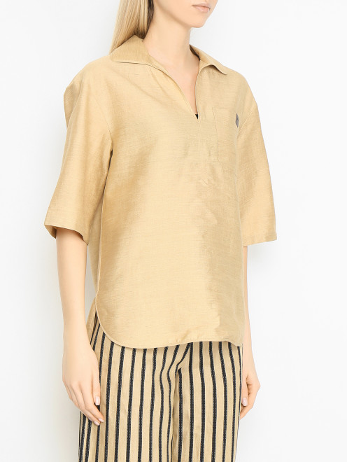 Рубашка из льна с рукавами 3/4 Max Mara - МодельВерхНиз