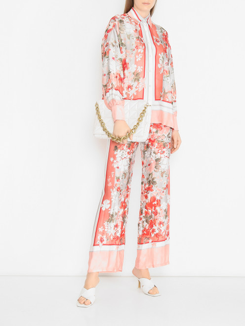 Блуза из вискозы с цветочным узором Ermanno Firenze - МодельОбщийВид