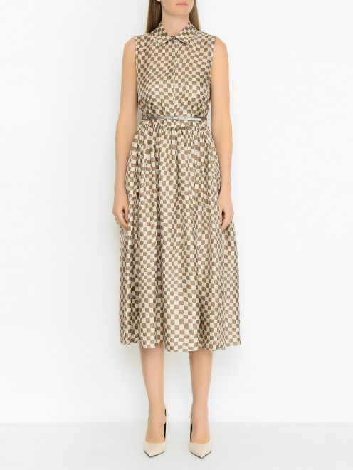 Платье из шелка с узором Max Mara - МодельВерхНиз
