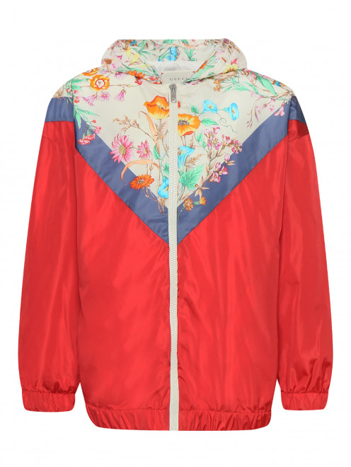 Куртка ветрозащитная с цветочным орнаментом Gucci - Общий вид