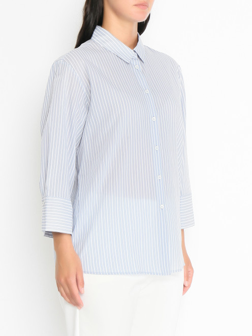 Рубашка из хлопка в полоску Marina Rinaldi - МодельВерхНиз