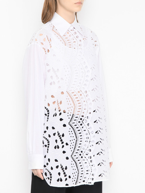 Блуза из хлопка с кружевом Ermanno Scervino - МодельВерхНиз