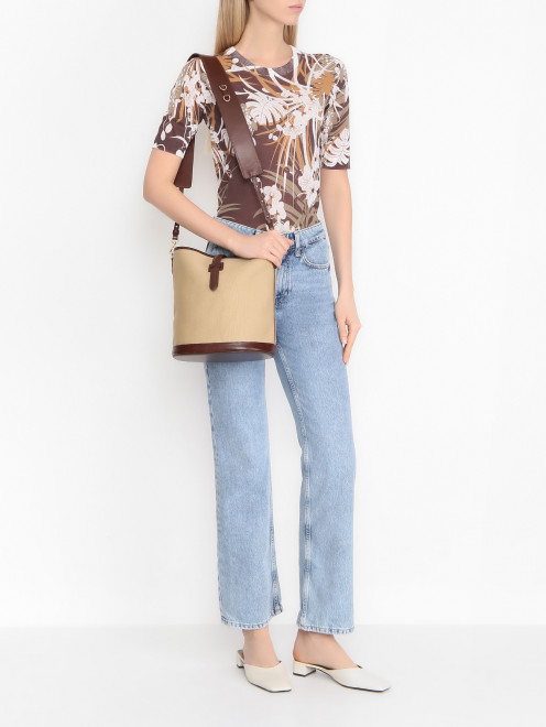 Сумка из канваса и кожи Weekend Max Mara - МодельОбщийВид