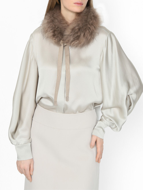 Меховой воротник на завязках Max Mara - МодельОбщийВид