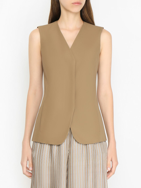 Жилет из хлопка с потайными пуговицами Max Mara - МодельВерхНиз