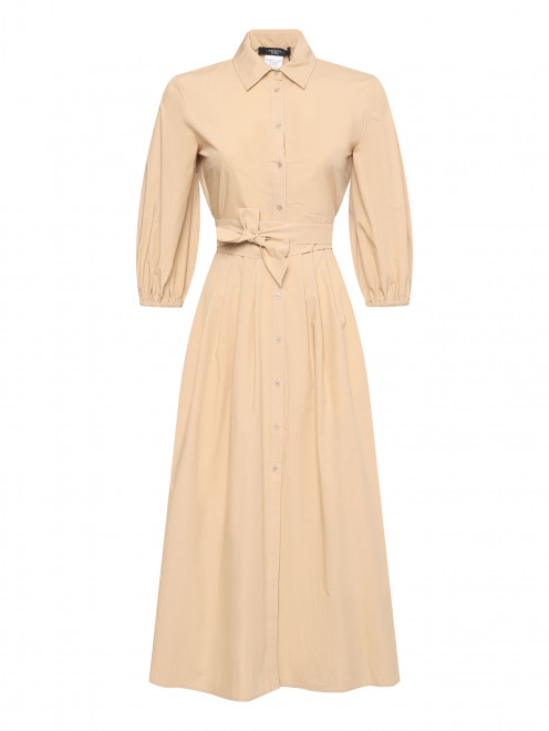 Платье-макси из хлопка с поясом Weekend Max Mara - Общий вид
