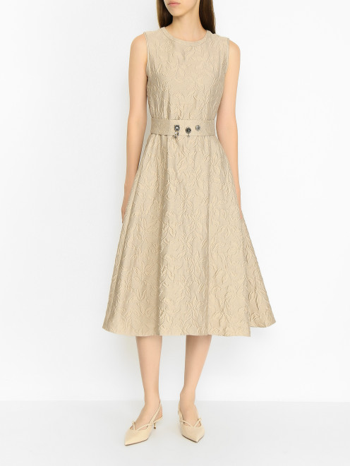 Платье из фактурного хлопка с шелком Max Mara - МодельВерхНиз