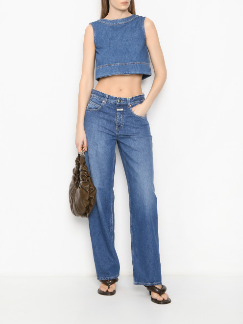 Укороченный топ из денима Weekend Max Mara - МодельОбщийВид