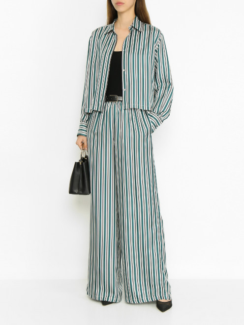 Брюки из шелка в полоску Max Mara - МодельОбщийВид