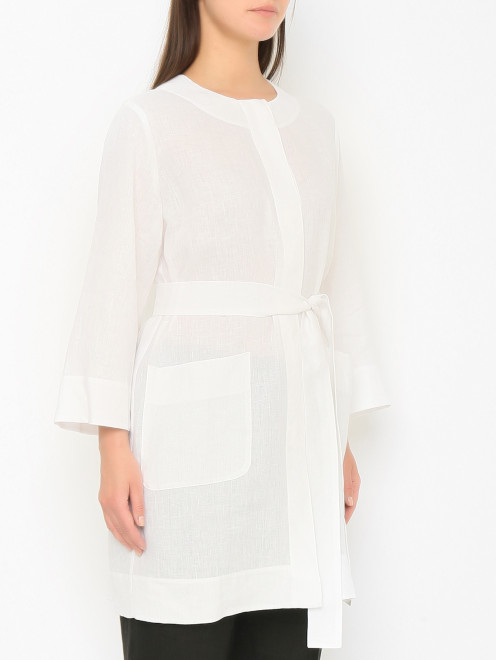 Блуза изо льна с поясом Marina Rinaldi - МодельВерхНиз