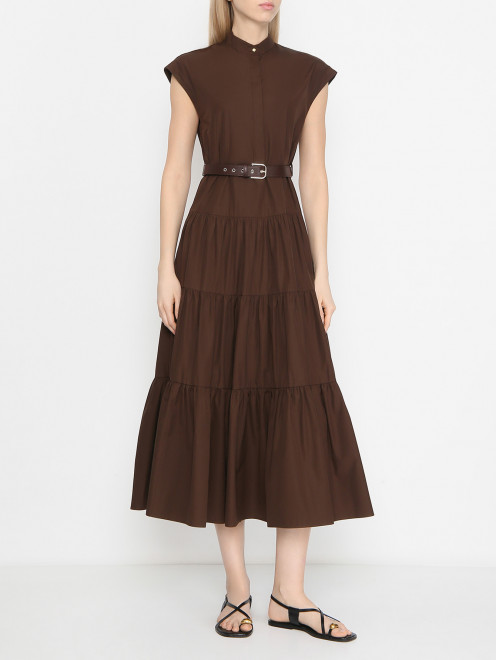 Хлопковое платье с ремнем Max Mara - МодельВерхНиз
