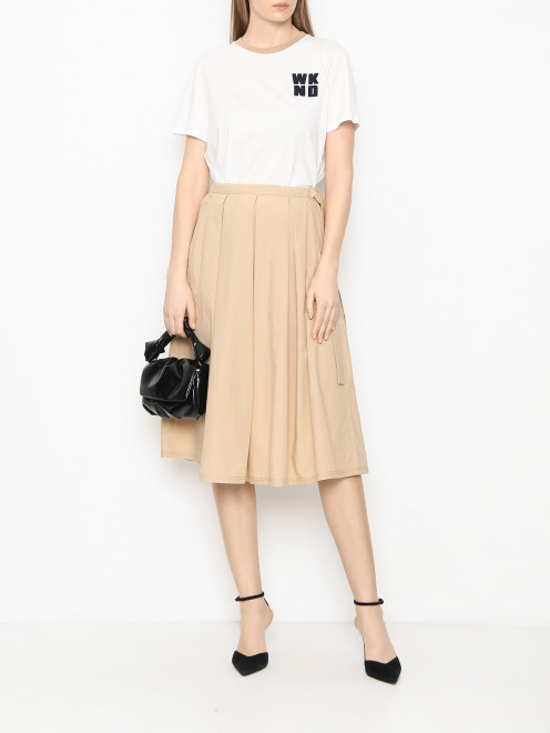 Футболка из хлопка с логотипом Weekend Max Mara - МодельОбщийВид