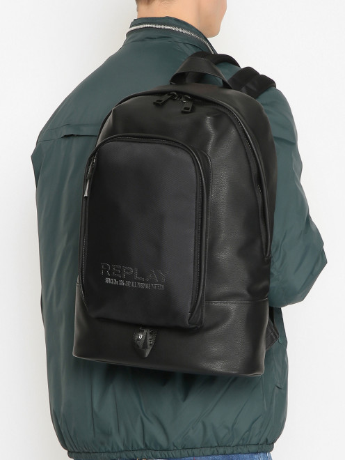 Комбинированный рюкзак на молнии с логотипом Replay - МодельВерхНиз