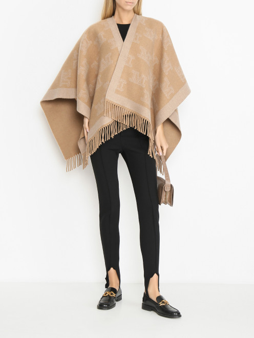 Пончо из шерсти с монограммой Max Mara - МодельОбщийВид