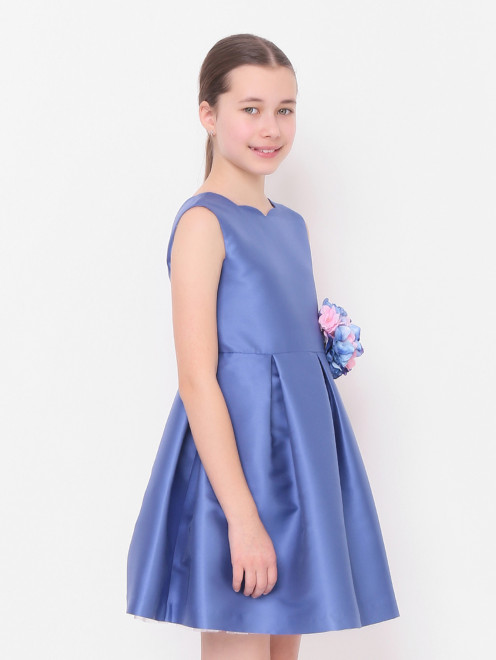 Платье с акцентной брошью-цветком Treapi - МодельВерхНиз