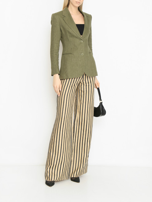 Однотонный жакет из льна Max Mara - МодельОбщийВид