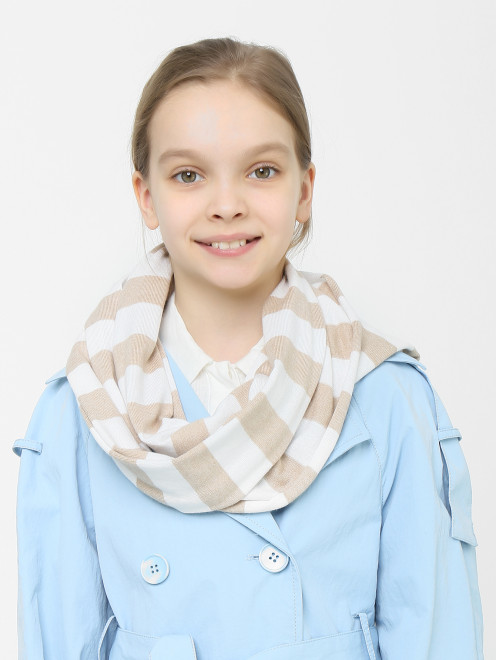 Трикотажный шарф в полоску Gulliver Select - МодельВерхНиз