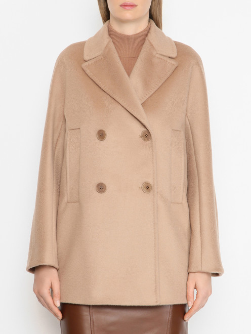 Двубортное полупальто из шерсти Max Mara - МодельВерхНиз