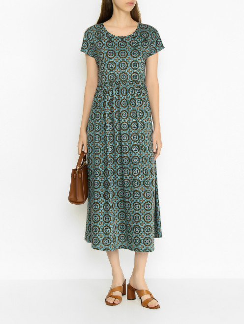 Хлопковое платье с узором Weekend Max Mara - МодельОбщийВид