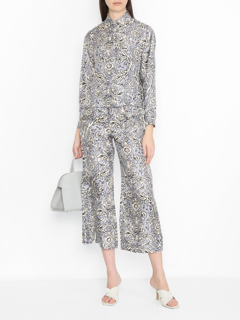 Брюки из шелка с узором Weekend Max Mara - МодельОбщийВид