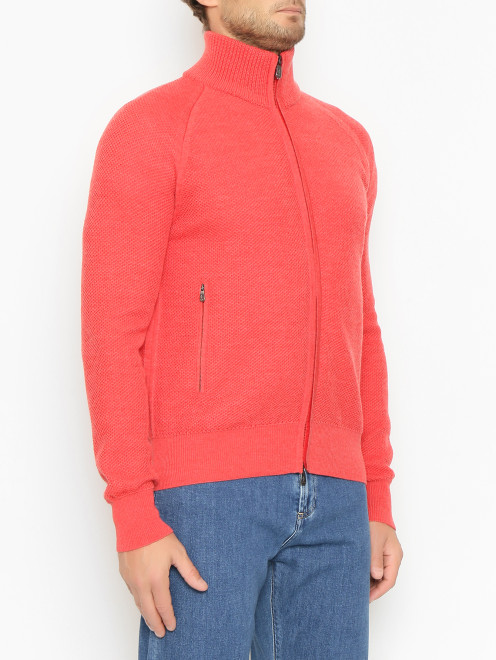 Кардиган из шерсти на молнии Piacenza Cashmere 1733 - МодельВерхНиз